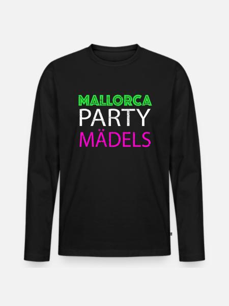 Mallorca Party Mädels - Männer Premium Bio Langarmshirt - Schwarz