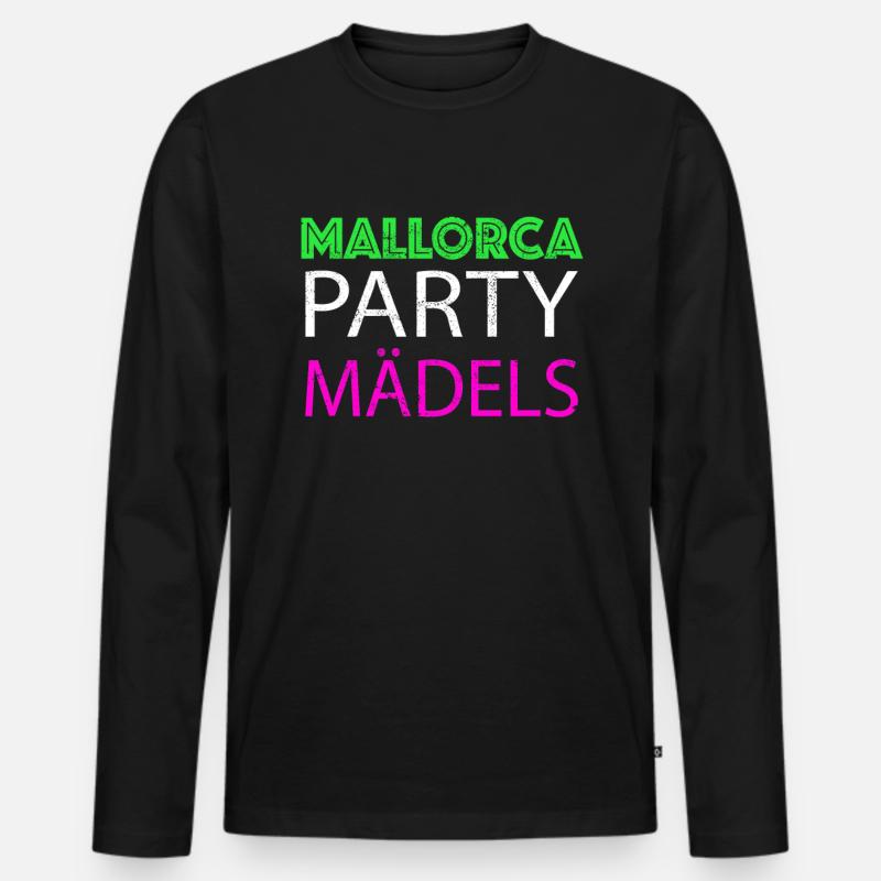 Mallorca Party Mädels - Männer Premium Bio Langarmshirt - Schwarz