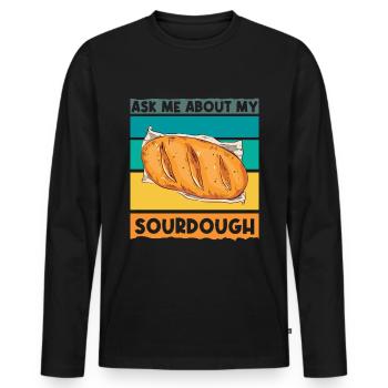 Sourdough Starter - Bread Baker - Männer Premium Bio Langarmshirt - Schwarz - Vorne - Nico (187cm)