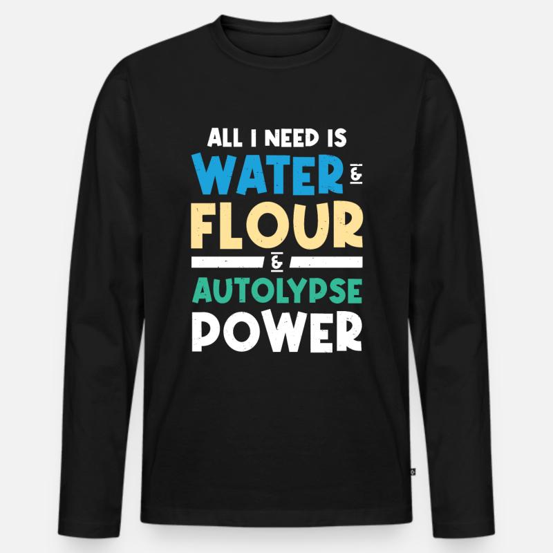 Funny Bread Baking - Männer Premium Bio Langarmshirt - Schwarz