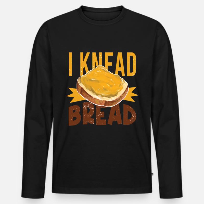 I Knead Bread - Baker - Männer Premium Bio Langarmshirt - Schwarz