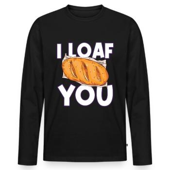 I Loaf You - Bread Baking - Männer Premium Bio Langarmshirt - Schwarz - Vorne - Nico (187cm)