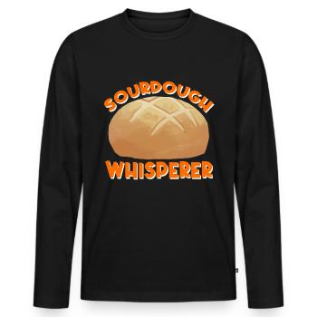 Sourdough Whisperer | Bread Baking - Männer Premium Bio Langarmshirt - Schwarz - Vorne - Nico (187cm)