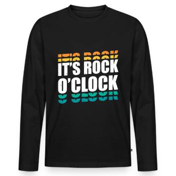 It’s Rock O’Clock - Géologue - T-shirt manches longues Premium bio Homme - noir - Devant - Nico (187cm)
