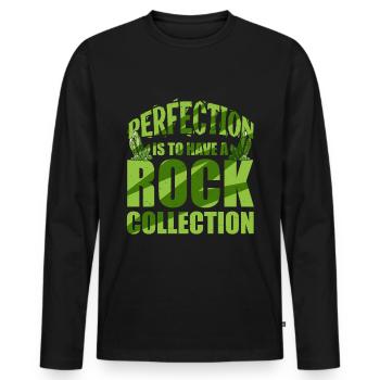 Perfection Is To Have A Rock Collection - Men's Premium Organic Long Sleeve Shirt - black - Front - Nico (187cm)