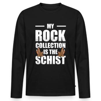 My Rock Collection Is The Schist | Geologist - Men's Premium Organic Long Sleeve Shirt - black - Front - Nico (187cm)