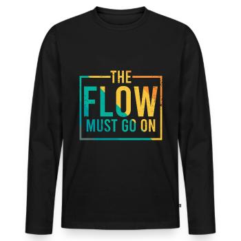 The Flow Must Go On - Capoeira - Männer Premium Bio Langarmshirt - Schwarz - Vorne - Nico (187cm)