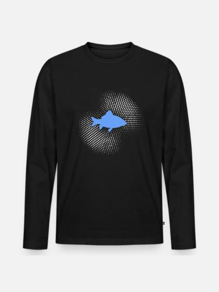 Fish - Men's Premium Organic Long Sleeve Shirt - black