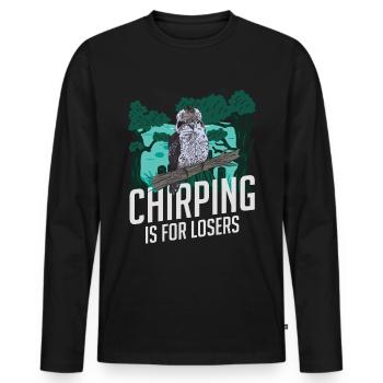 Le gazouillis est pour les perdants - Kookaburra - T-shirt manches longues Premium bio Homme - noir - Devant - Nico (187cm)