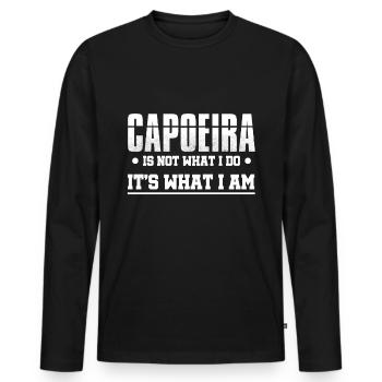 La capoeira n’est pas ce que je fais, c’est ce que je suis - T-shirt manches longues Premium bio Homme - noir - Devant - Nico (187cm)
