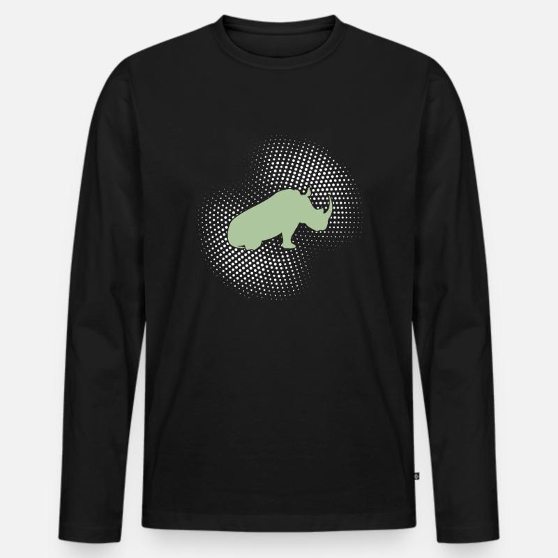 Nashorn - Männer Premium Bio Langarmshirt - Schwarz