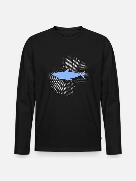 Shark - Men's Premium Organic Long Sleeve Shirt - black
