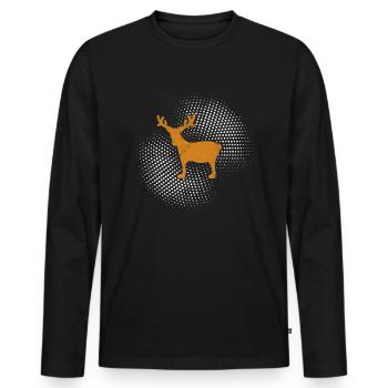 Élan - T-shirt manches longues Premium bio Homme - noir - Devant - Nico (187cm)