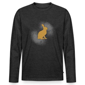 Hare - Men's Premium Organic Long Sleeve Shirt - heather anthracite - Front - Nico (187cm)