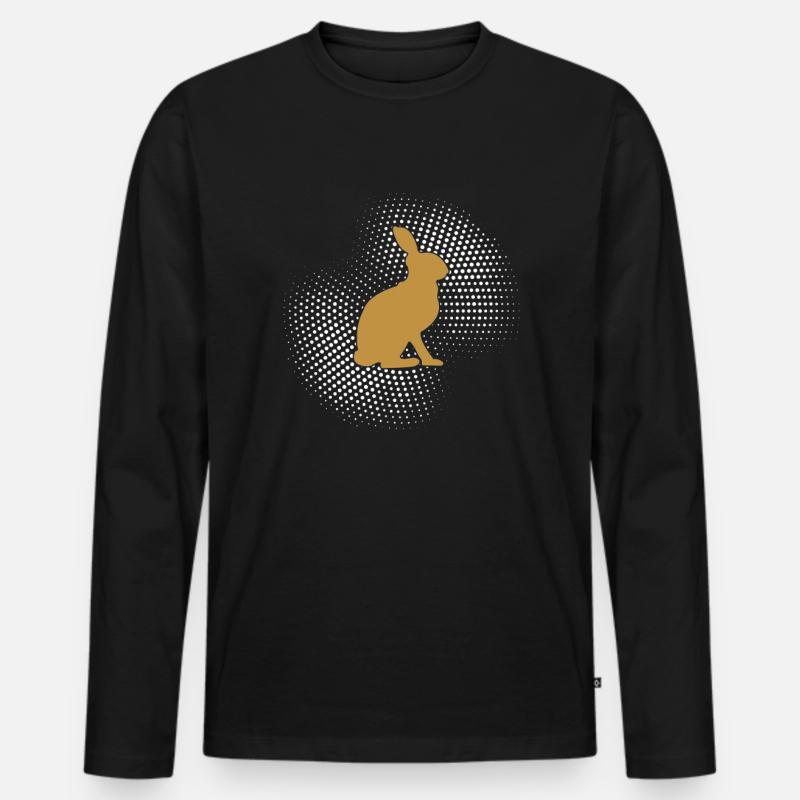 Hase - Männer Premium Bio Langarmshirt - Schwarz