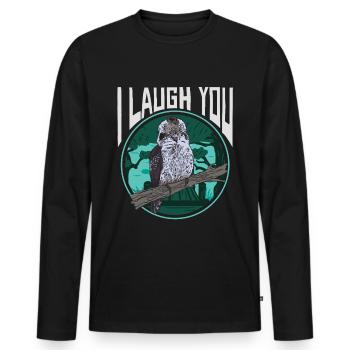 Je te ris - Kookaburra - T-shirt manches longues Premium bio Homme - noir - Devant - Nico (187cm)