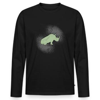 Rhinoceros - Men's Premium Organic Long Sleeve Shirt - black - Front - Nico (187cm)