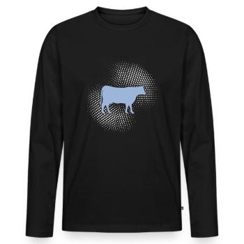 Cow beef - Men's Premium Organic Long Sleeve Shirt - black - Front - Nico (187cm)