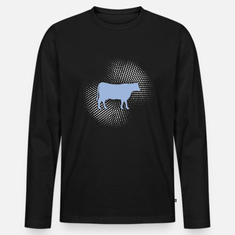Kuh Rind - Männer Premium Bio Langarmshirt - Schwarz