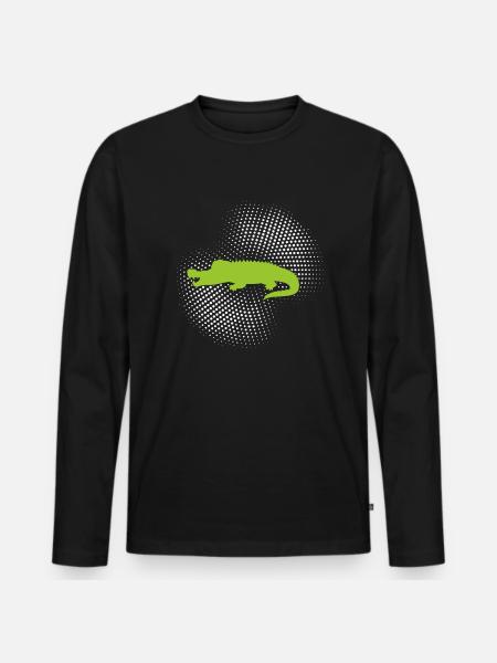 Crocodile - Men's Premium Organic Long Sleeve Shirt - black