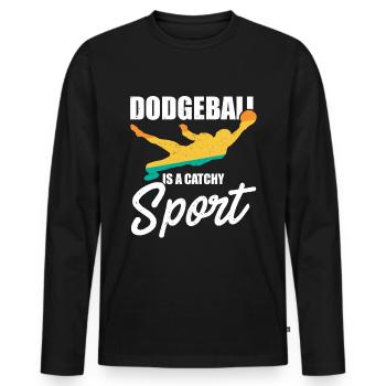 Le ballon chasseur est un sport accrocheur - T-shirt manches longues Premium bio Homme - noir - Devant - Nico (187cm)