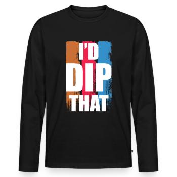 I'd Dip That - Dodgeball Player - Men's Premium Organic Long Sleeve Shirt - black - Front - Nico (187cm)