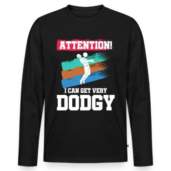 Attention Je peux devenir très louche - Dodgeball - T-shirt manches longues Premium bio Homme - noir - Devant - Nico (187cm)
