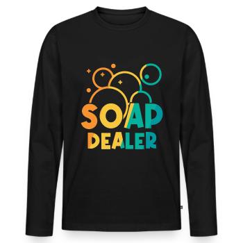 Marchand de savon - Fabrication de savon - T-shirt manches longues Premium bio Homme - noir - Devant - Nico (187cm)