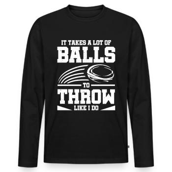 Funny Dodgeball - Männer Premium Bio Langarmshirt - Schwarz - Vorne - Nico (187cm)