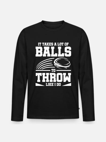 Funny Dodgeball - Männer Premium Bio Langarmshirt - Schwarz