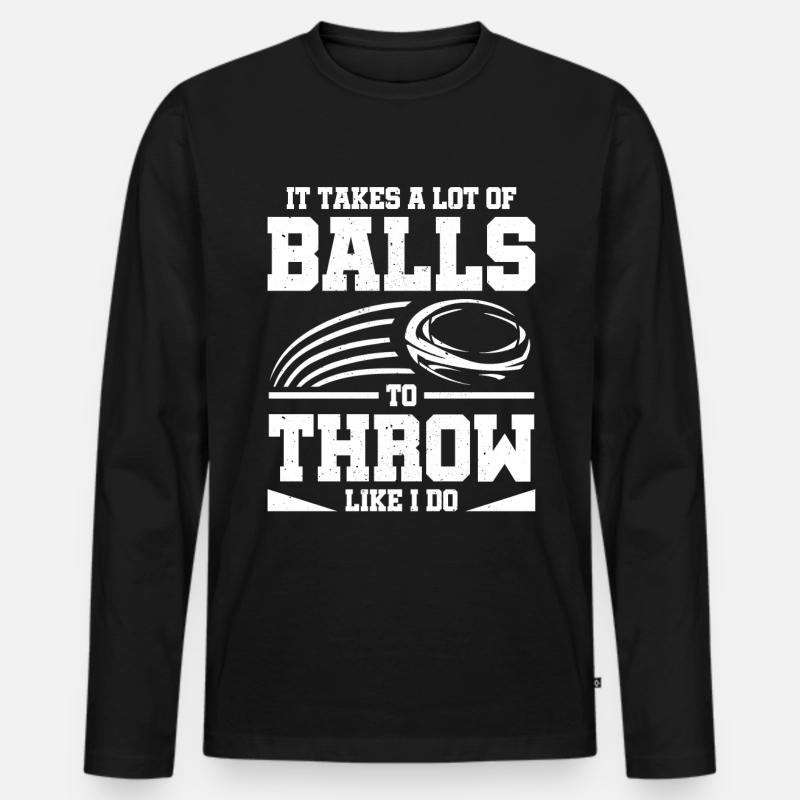 Funny Dodgeball - Männer Premium Bio Langarmshirt - Schwarz