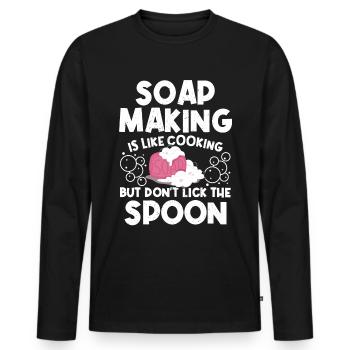 Funny Soap Making - Männer Premium Bio Langarmshirt - Schwarz - Vorne - Nico (187cm)