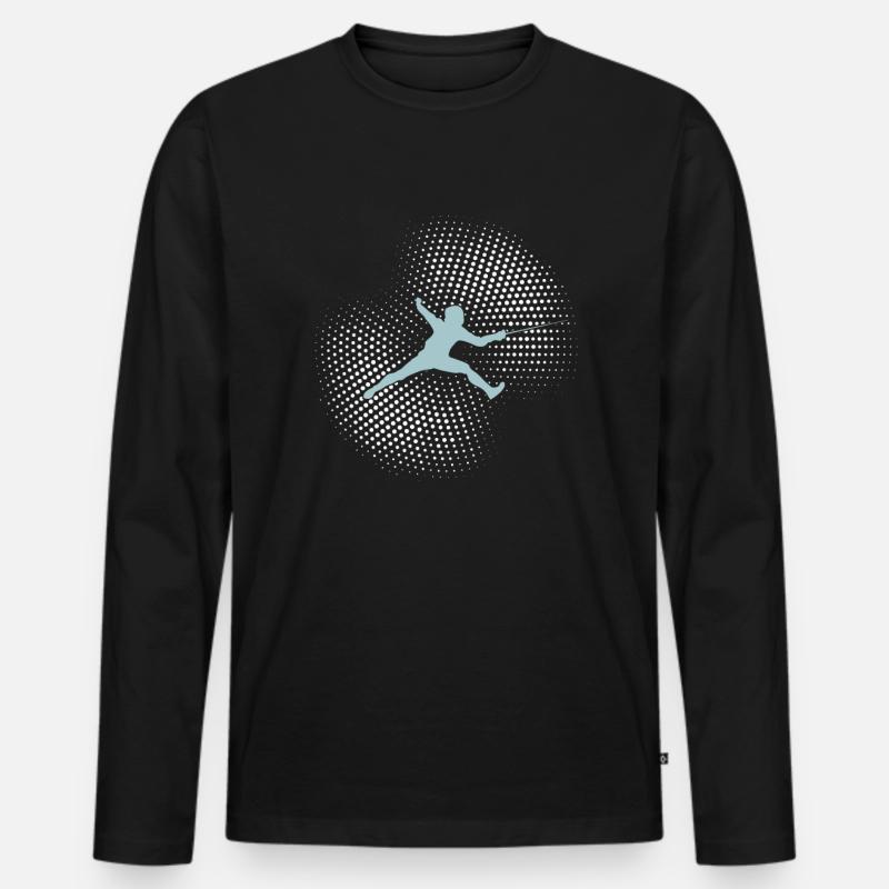 Fechten - Männer Premium Bio Langarmshirt - Schwarz