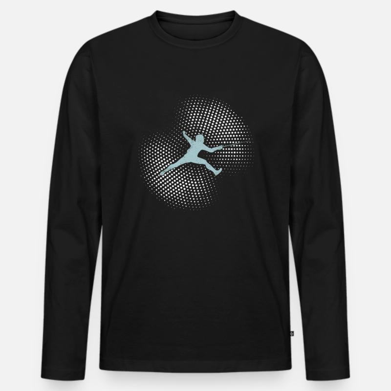 Fechten - Männer Premium Bio Langarmshirt - Schwarz