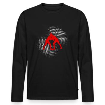 wrestling - Männer Premium Bio Langarmshirt - Schwarz - Vorne - Nico (187cm)