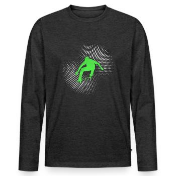 Skateboarding - T-shirt manches longues Premium bio Homme - anthracite chiné - Devant - Nico (187cm)