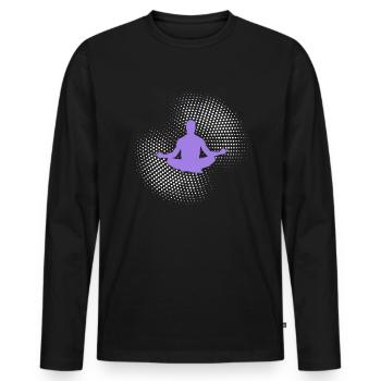 yoga - T-shirt manches longues Premium bio Homme - noir - Devant - Nico (187cm)