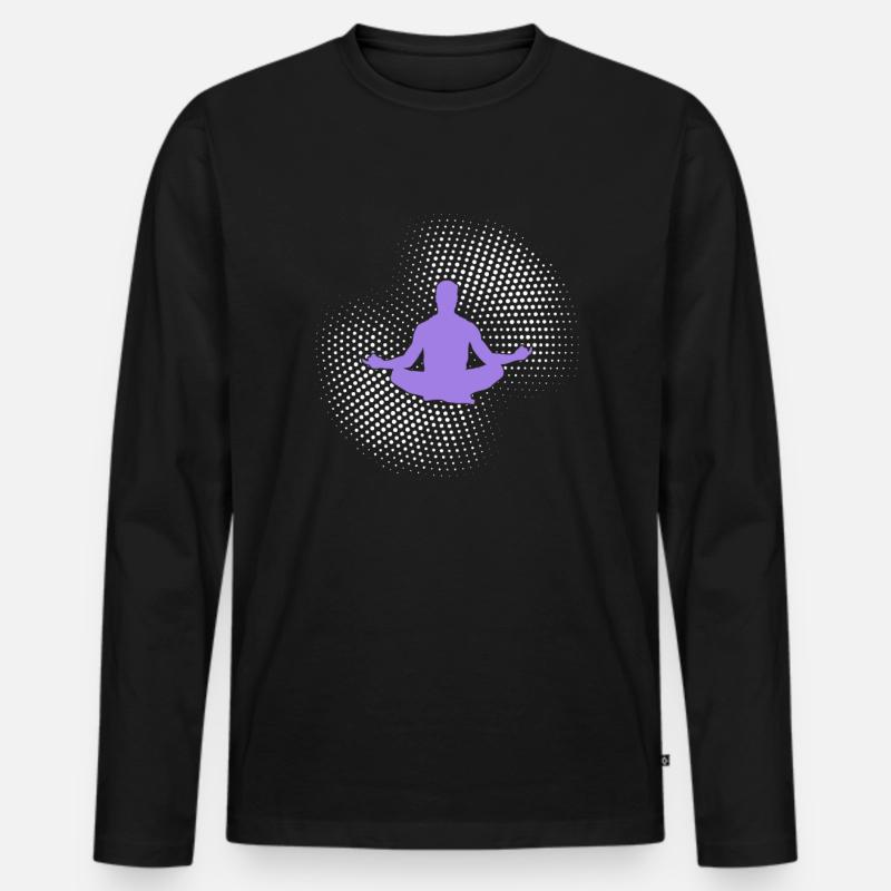 yoga - Männer Premium Bio Langarmshirt - Schwarz