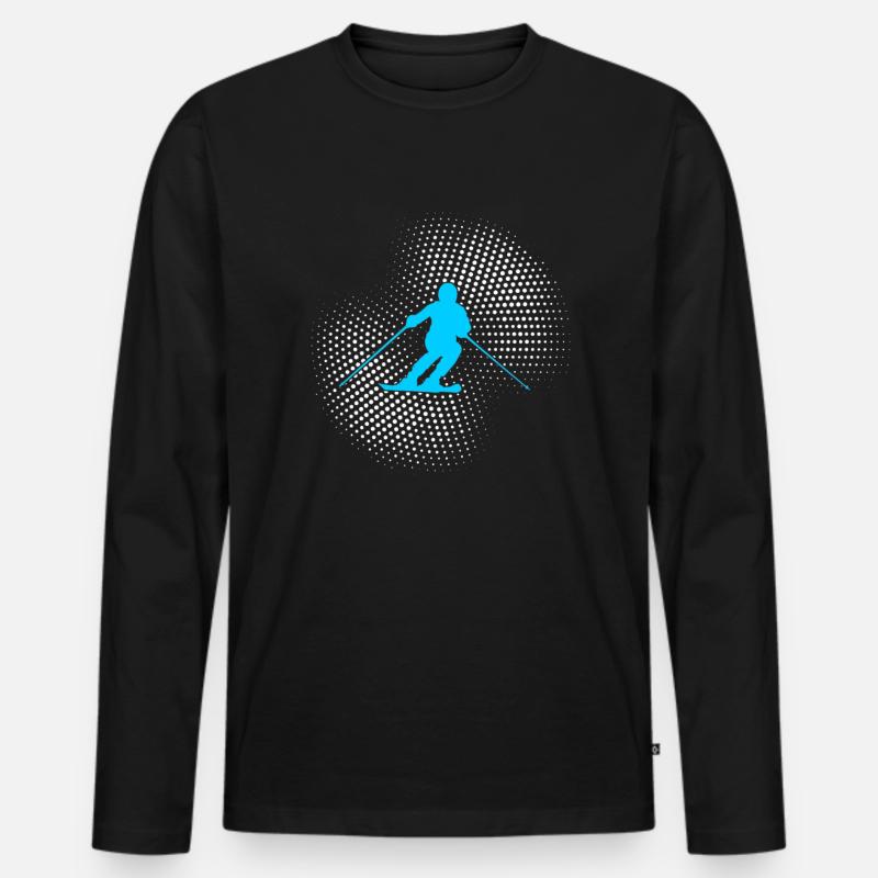 ski - Männer Premium Bio Langarmshirt - Schwarz