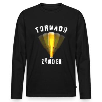 Tornado Zünden Bier Saufspiel Malle Ibiza Party - Männer Premium Bio Langarmshirt - Schwarz - Vorne - Nico (187cm)