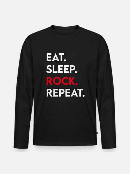 eat sleep rock repeat - Men's Premium Organic Long Sleeve Shirt - black