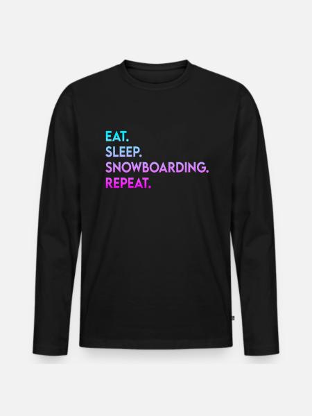 eat sleep snowboarding repeat - Men's Premium Organic Long Sleeve Shirt - black