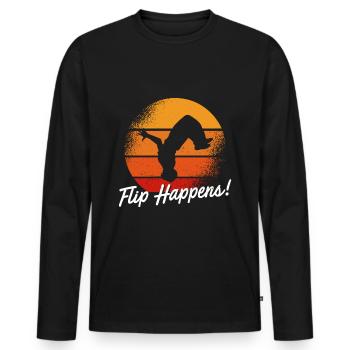 Parkour Design pour Freerunner | Freerunning - T-shirt manches longues Premium bio Homme - noir - Devant - Nico (187cm)