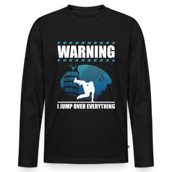 Parkour Design pour Freerunner | Freerunning - T-shirt manches longues Premium bio Homme - noir - Devant - Nico (187cm)