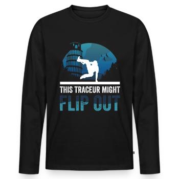 Parkour Design pour Freerunner | Freerunning - T-shirt manches longues Premium bio Homme - noir - Devant - Nico (187cm)