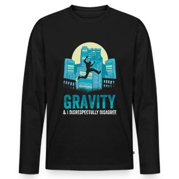 Parkour Design pour Freerunner | Freerunning - T-shirt manches longues Premium bio Homme - noir - Devant - Nico (187cm)