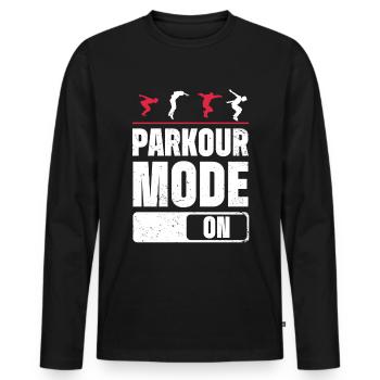 Parkour Design pour Freerunner | Freerunning - T-shirt manches longues Premium bio Homme - noir - Devant - Nico (187cm)