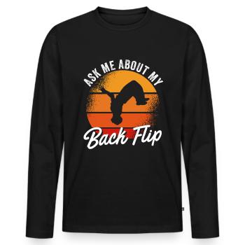 Parkour Design pour Freerunner | Freerunning - T-shirt manches longues Premium bio Homme - noir - Devant - Nico (187cm)