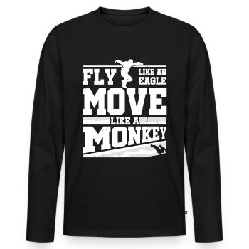 Parkour Design pour Freerunner | Freerunning - T-shirt manches longues Premium bio Homme - noir - Devant - Nico (187cm)