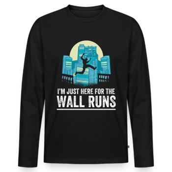 Parkour Design pour Freerunner | Freerunning - T-shirt manches longues Premium bio Homme - noir - Devant - Nico (187cm)